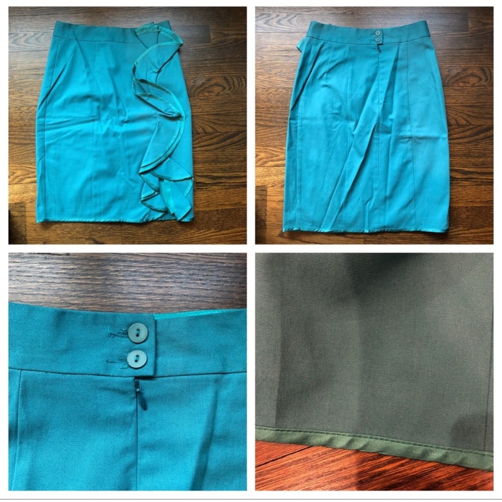 Nanette Lepore Teal Ruffle Skirt, Sz 4